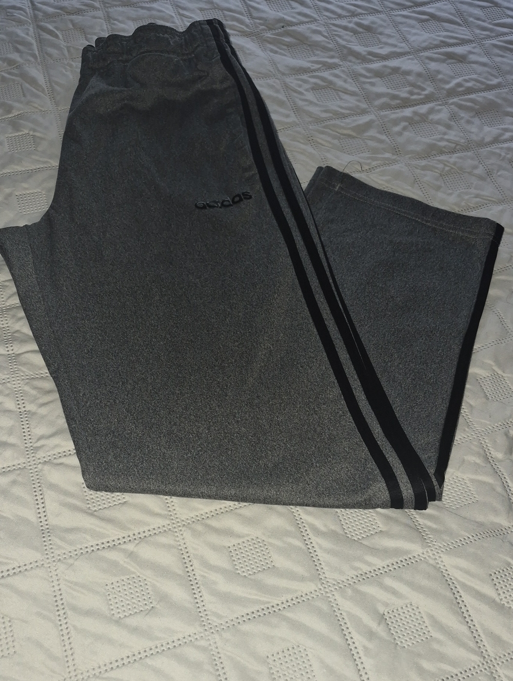 adidas Men's Dark Gray Sweatpants with Black Side Stripes
